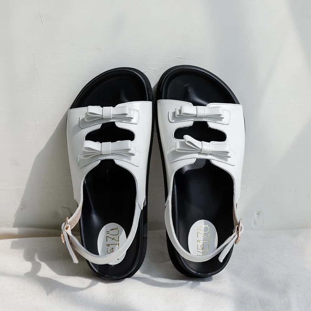 Summer Picnic Double Bow Cutout Platform Sandals