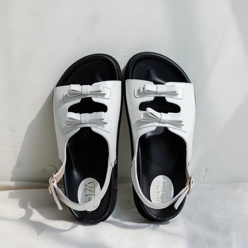 Summer Picnic Double Bow Cutout Platform Sandals