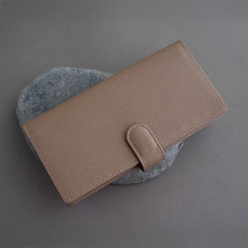 Snap-Button Bifold Long Wallet