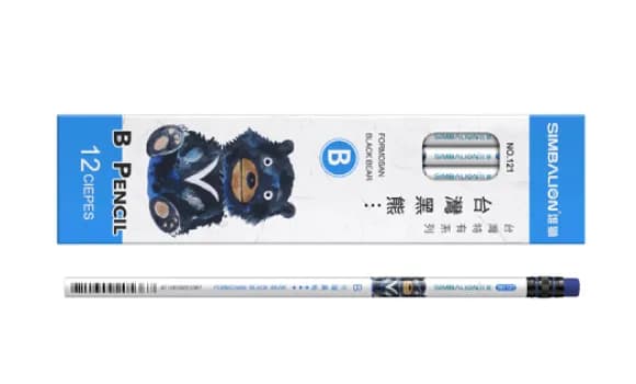 台灣黑熊圓桿轉印皮頭鉛筆 NO.121B