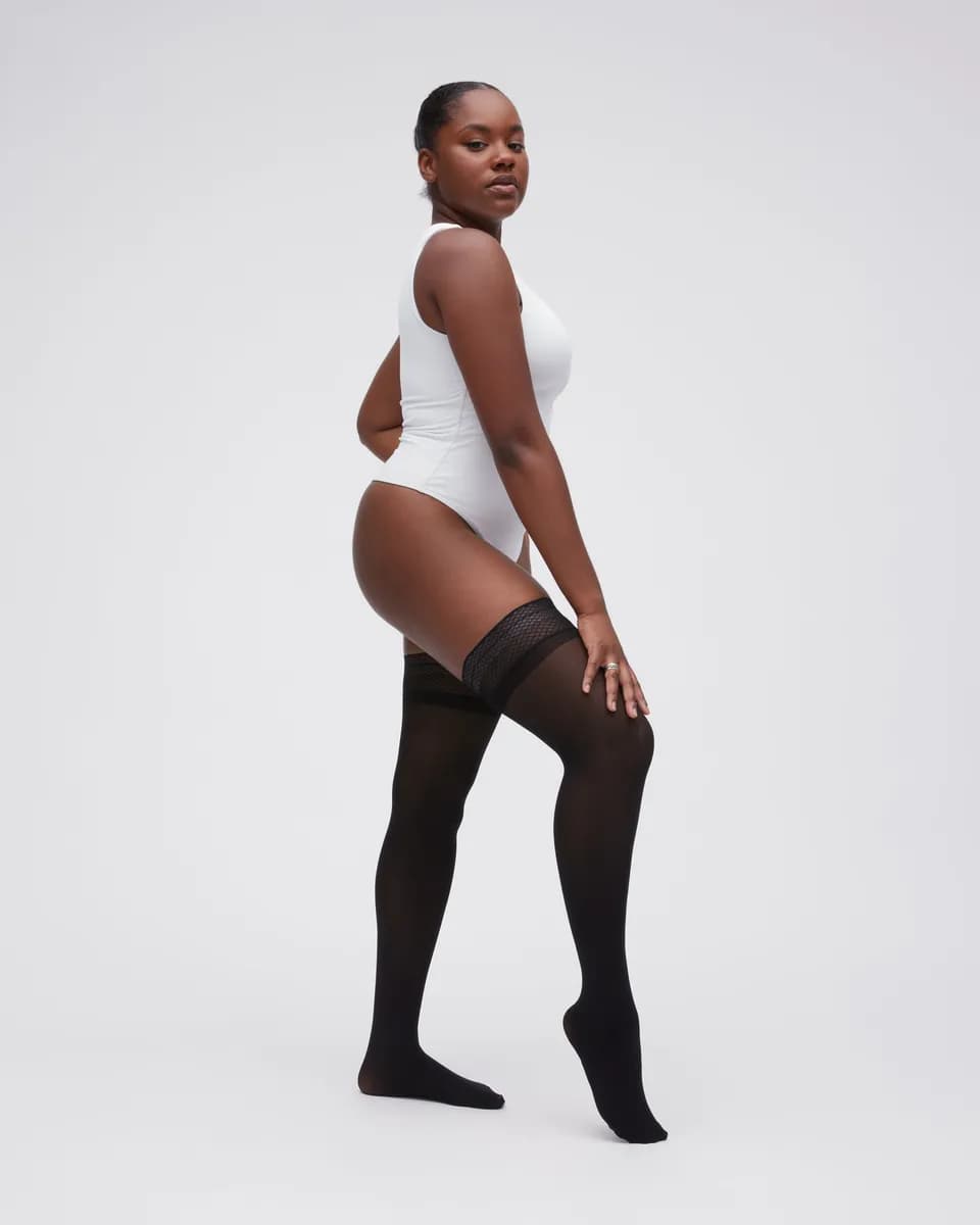 Sheer Rip-Resist Thigh Highs