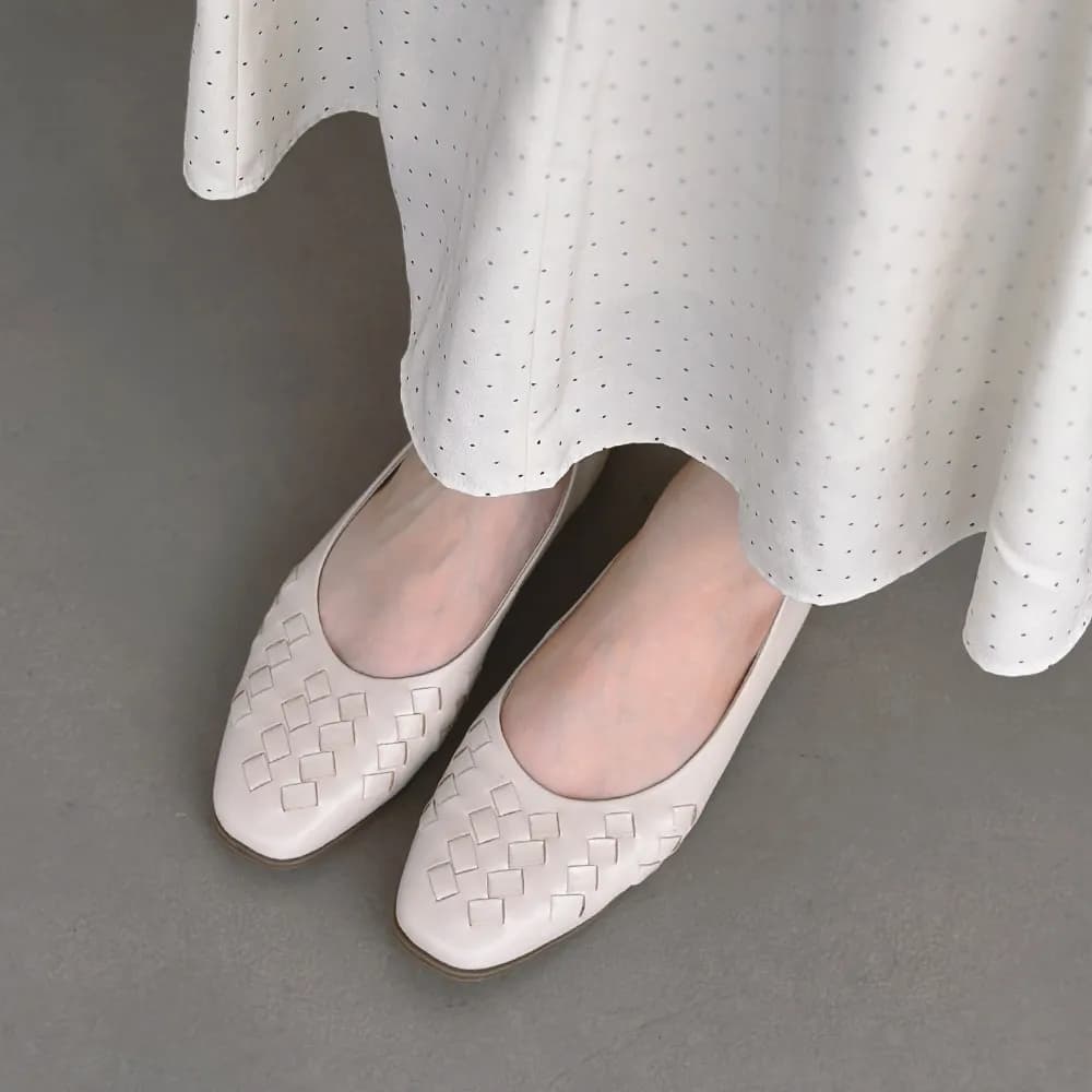 Diamond Woven Flat Shoes