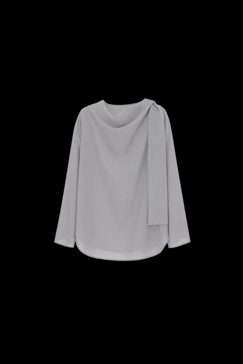 Oversized Tied-Neck Top