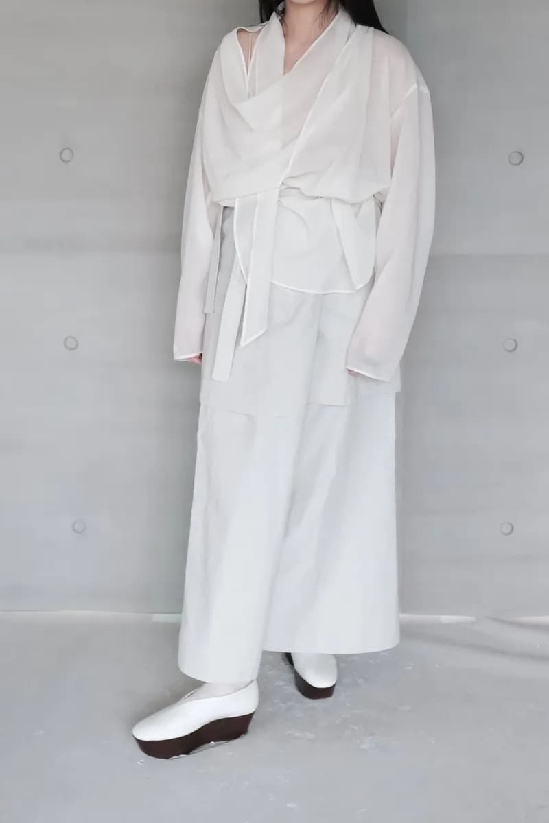Long Sleeves Ivory Wrap Blouse