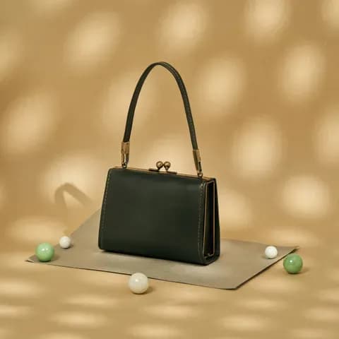 Small Clasp Case Bag - Holly Green