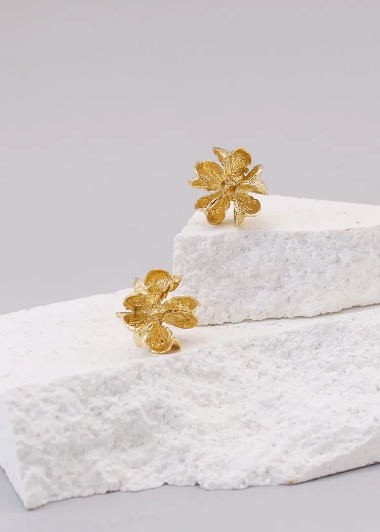 Crape Myrtle Fruit Silver Earrings