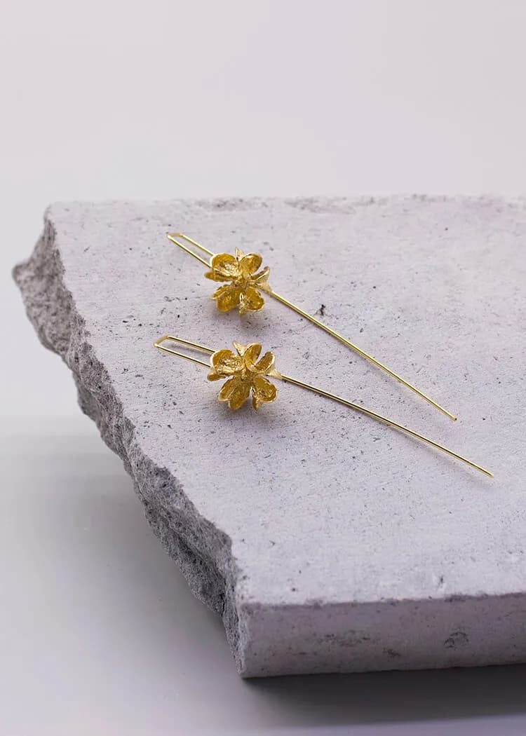 Crape Myrtle Fruit Silver Earrings