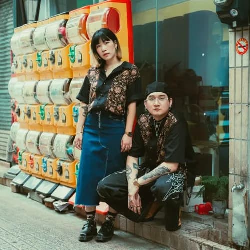 2way 印度蓋染布拼色古巴襯衫/夜の花 9sFbdhL2