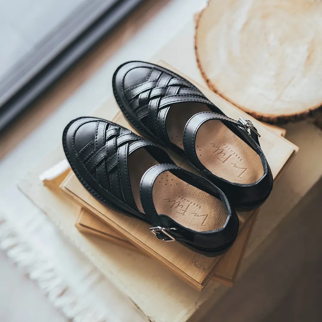 Apple Pie Woven Mary Jane Shoes - Custom Black