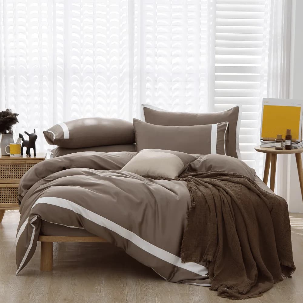 Sand Brown Lyocell Bedding Set