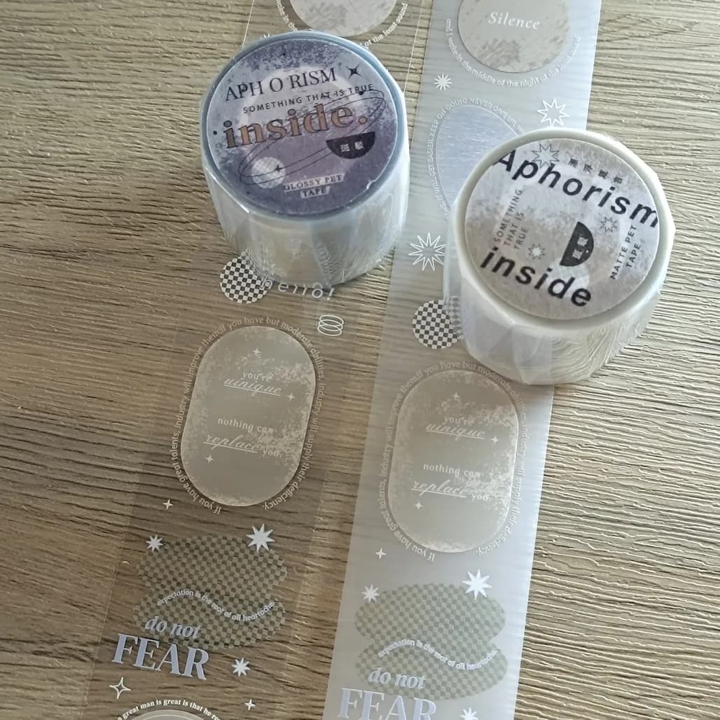 Floating Maxims: Mottled PET Tape