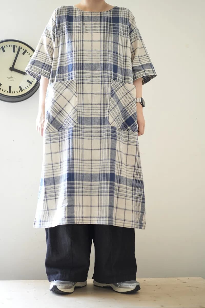 米藍大格紋洋裝