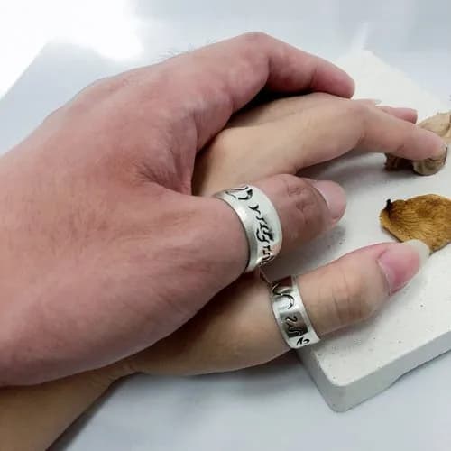 999 Silver Custom Engraved Thumb Ring