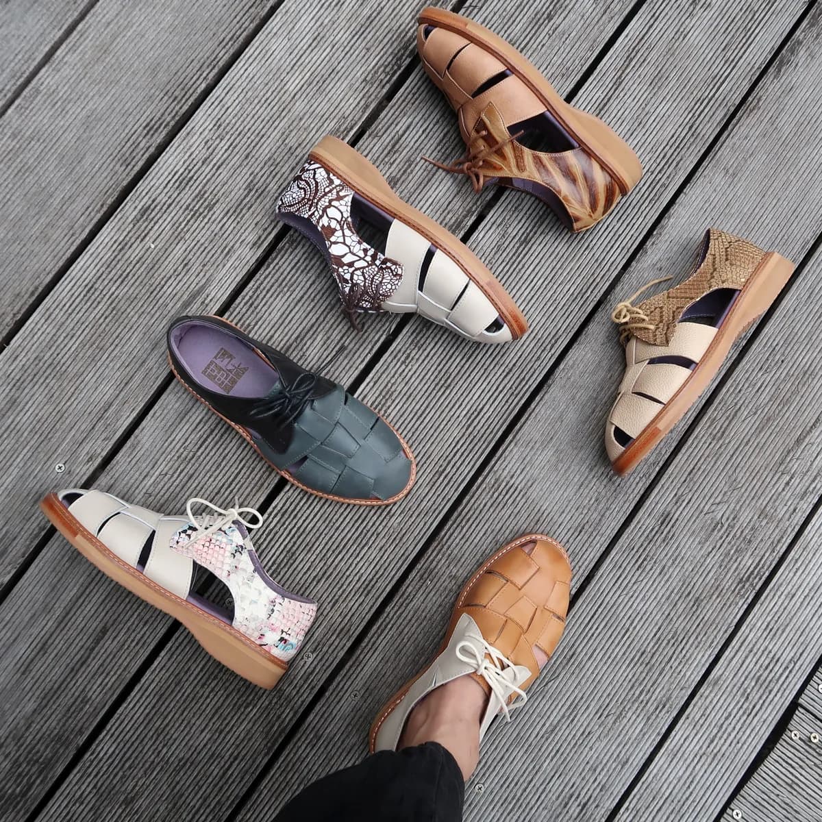 Fishbone Woven Roman Sandals