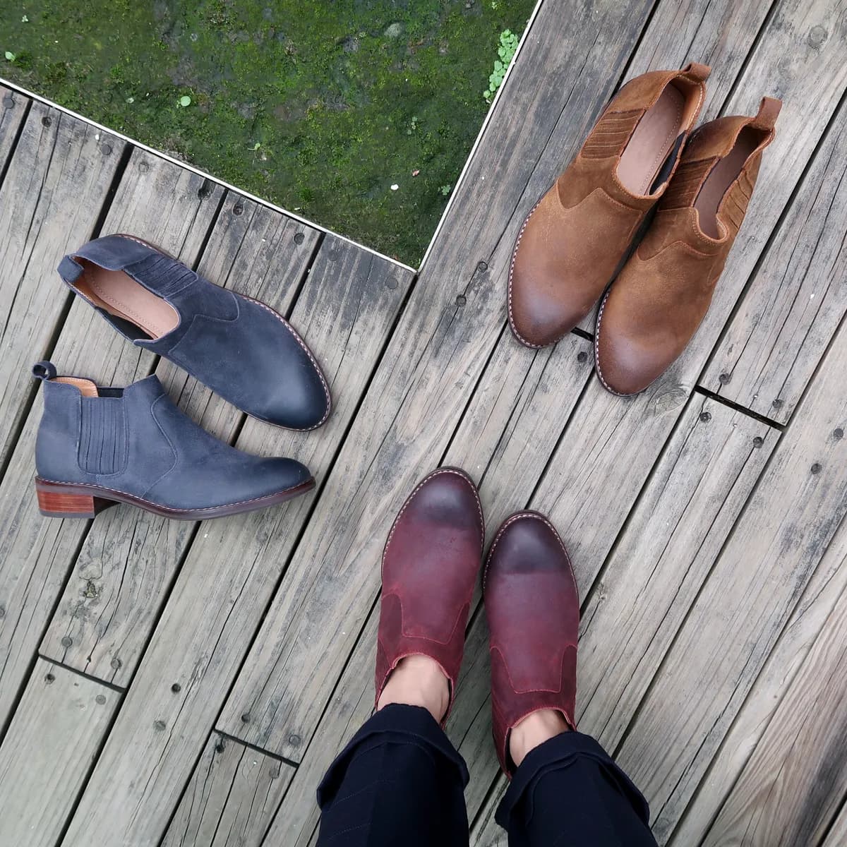 Water-Resistant Crazy Horse Chelsea Boots