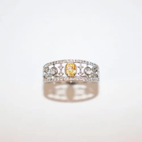 Starry Night Yellow Diamond Ring