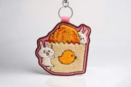 雙面刺繡鑰匙圈/吊飾|炸雞排 HNwbrEXp