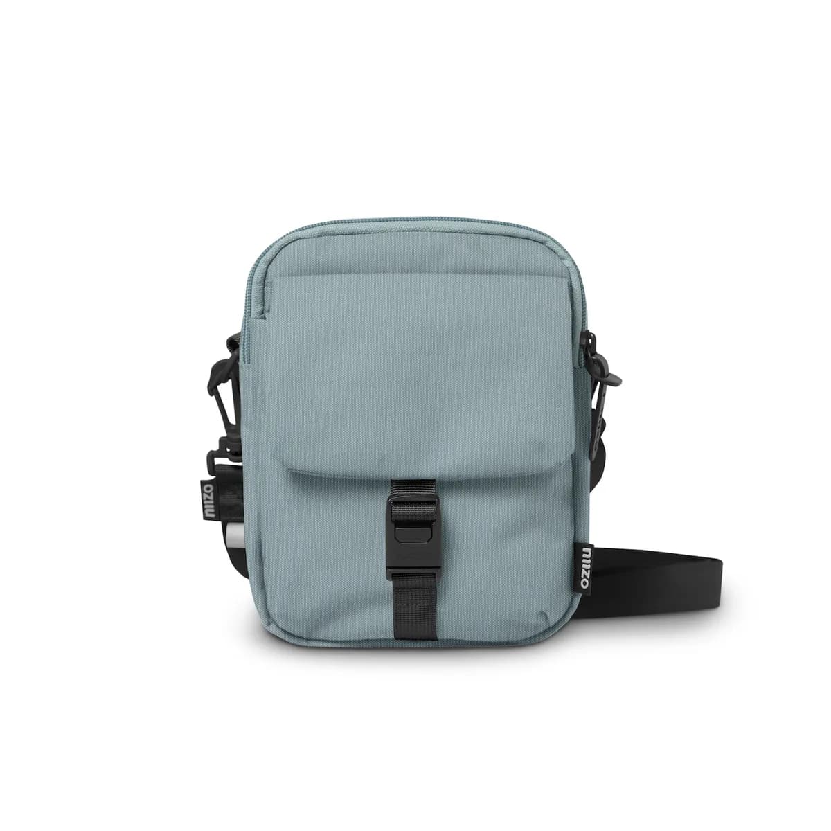 Vertical Padded-Flap Zipper Crossbody Bag