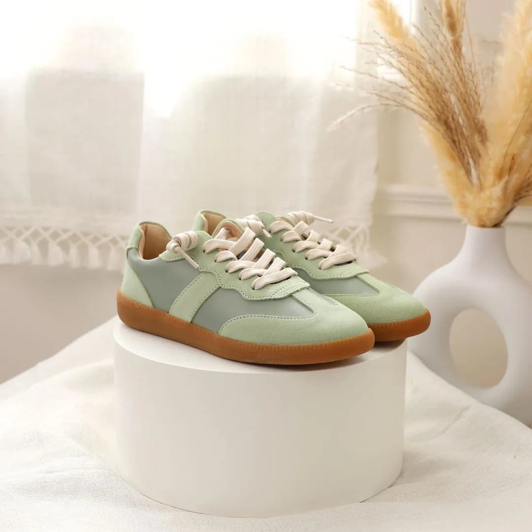 Emily Leather Shoes Mint Green