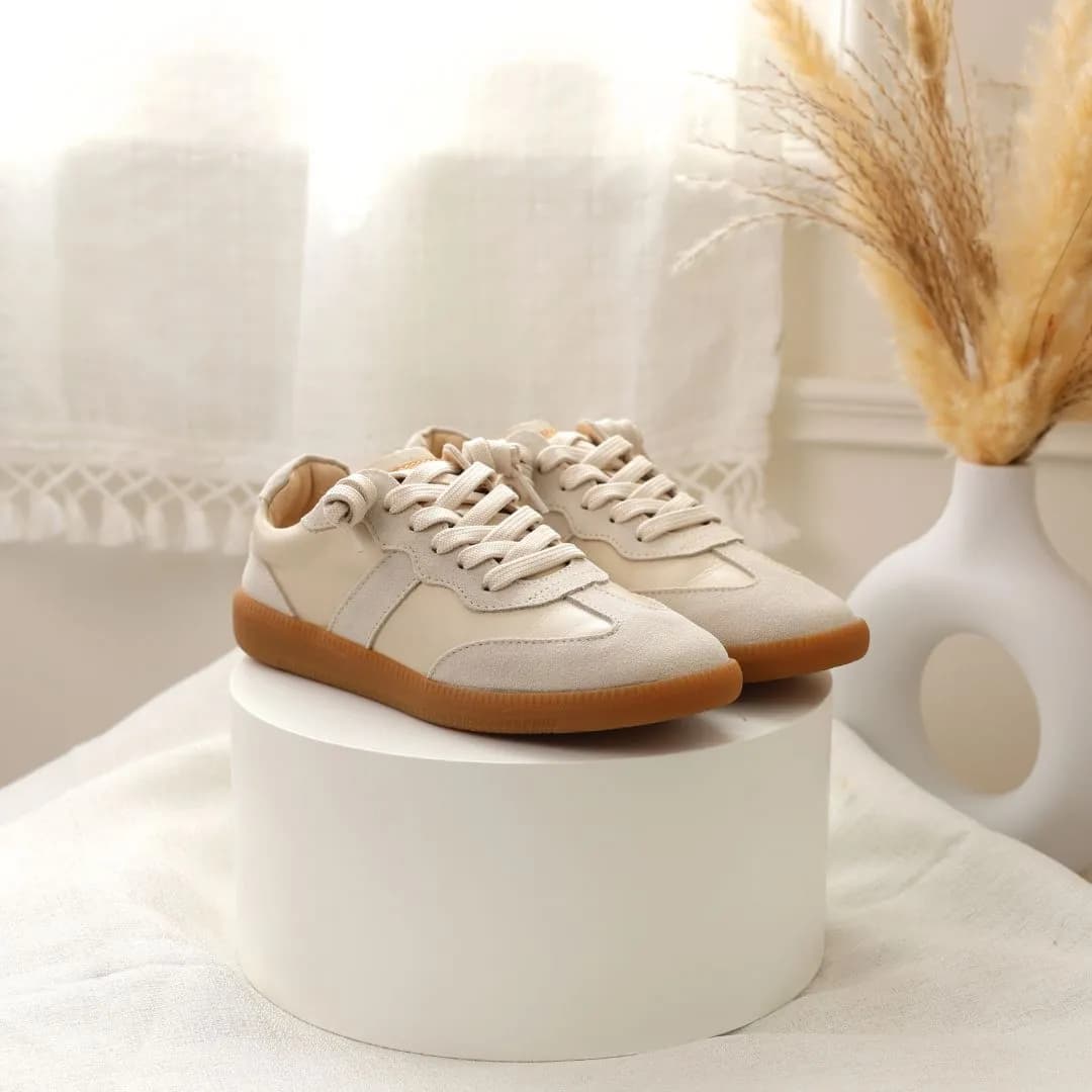 Emily Leather Shoes Cream