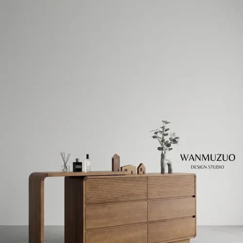 Wood Weave Extendable Six-Drawer Cabinet