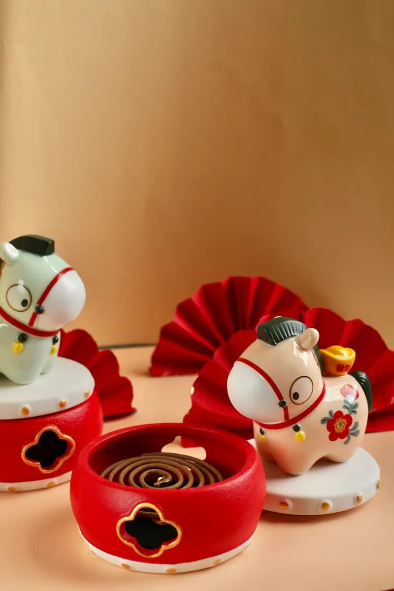 Year of the Horse Ceramic Pony Incense Burner