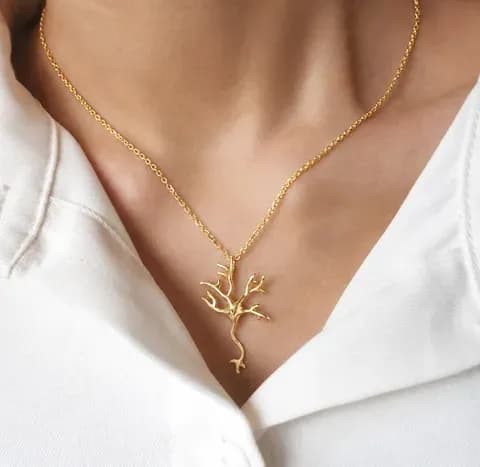 Neuron silver necklace (Gold)